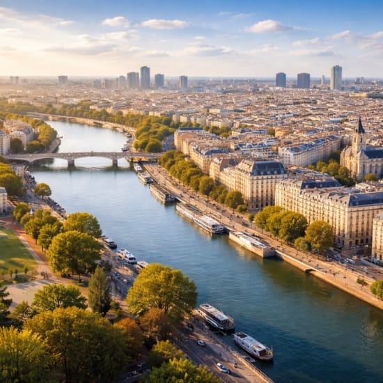 Vue aérienne de Clichy, ville de la Seine au nord-ouest de Paris