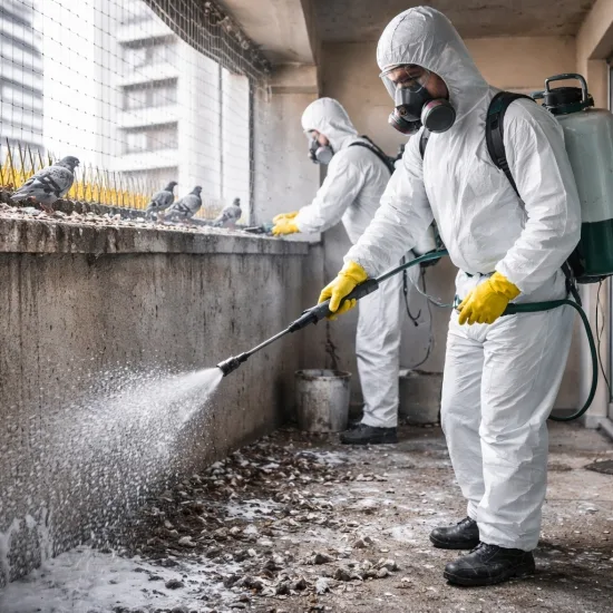 Disinfection after pigeon proofing - Défi Clean