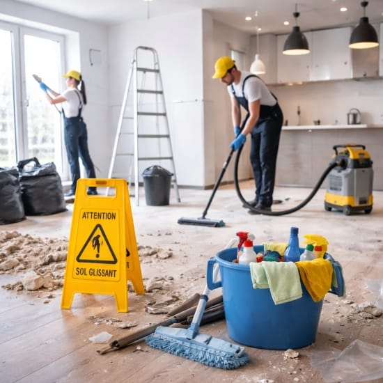 End of construction cleaning for homeowners: dust removal, floors, windows and move-in-ready finish