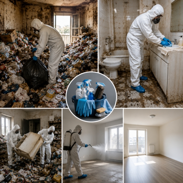 Extreme cleaning services in France including clearance, disinfection and property restoration by Défi Clean